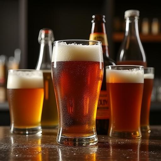 Selezione di birre artigianali esposte al bancone