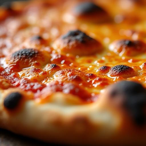 Dettaglio del cornicione alveolato di una pizza napoletana